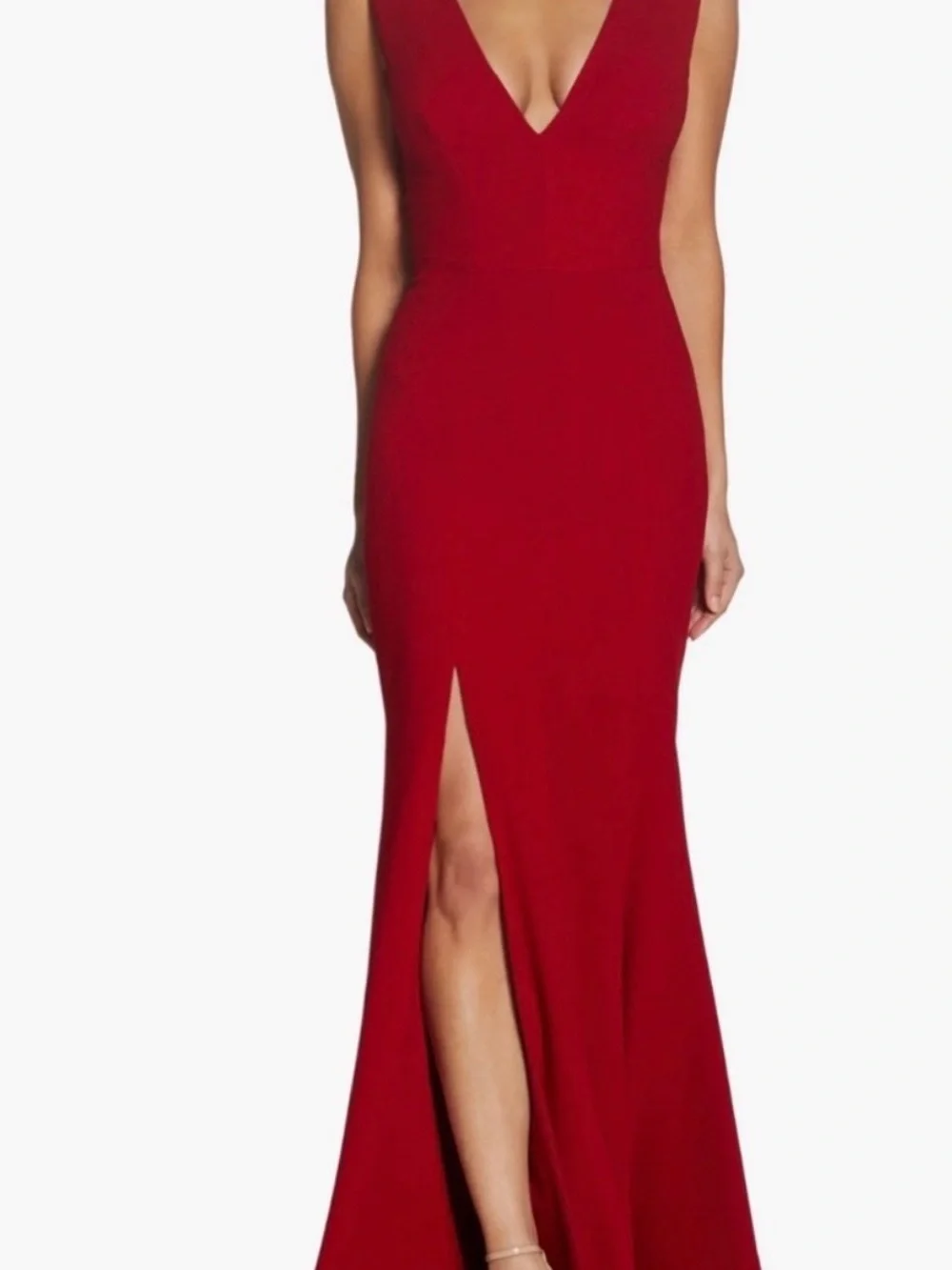 Dress the Population Sandra Plunge Crepe Trumpet Dress